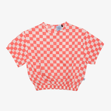 The Girl Club Checker Muslin Elastic Waist Top
