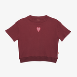 The Girl Club Dark Plum Rib Crop Tee