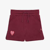 The Girl Club Dark Plum Rib Simple Shorts
