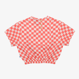 The Girl Club Checker Muslin Elastic Waist Top