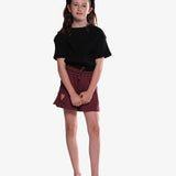 The Girl Club Dark Plum Rib Simple Shorts