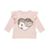 Huxbaby Unicorn Heart Frill Top