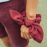 The Girl Club Dark Plum Rib Stretch Shorts