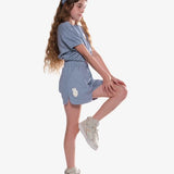 The Girl Club Blue Rib Simple Shorts