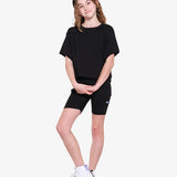 The Girl Club Black Rib Stretch Shorts