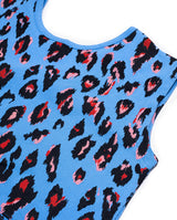 The Girl Club Leopard Print V Detail Blue tank