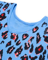 The Girl Club Leopard Print V Detail Blue tank