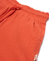 The Girl Club Orange Raw Edge Shorts