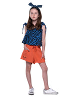 The Girl Club Orange Raw Edge Shorts