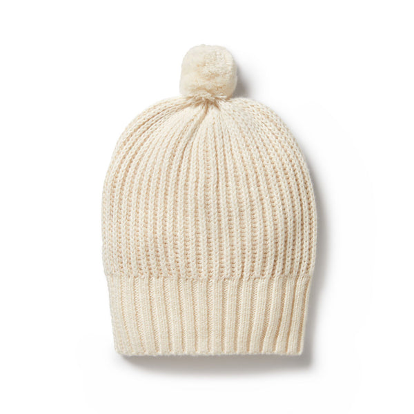 Wilson & Frenchy - Knitted Ribbed Hat (Ecru)