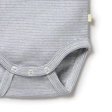 Wilson & Frenchy Organic Stripe Rib Bodysuit (Rain Drop)
