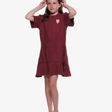 The Girl Club Dark Plum Rib T-Shirt Panel Dress