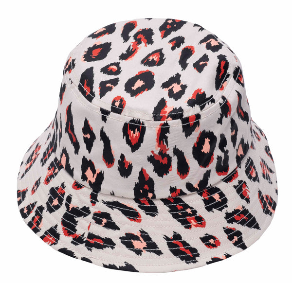The Girl Club Leopard Print Bucket Hat Cream (OS)
