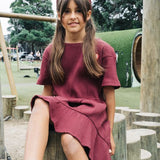 The Girl Club Dark Plum Rib T-Shirt Panel Dress