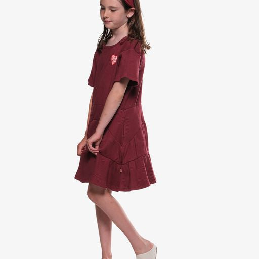 The Girl Club Dark Plum Rib T-Shirt Panel Dress