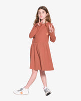 GRLFRND Maple Waffle Cotton Gathered Waist Dress