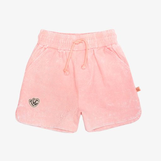The Girl Club Sherbet Pink Denim Simple Shorts